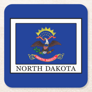 North Dakota Square Paper Coaster