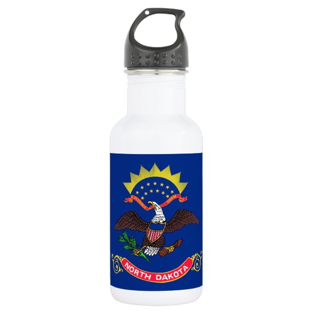 North Dakota State Flag 532 Ml Water Bottle (Front)
