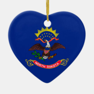 North Dakota State Flag Design Ceramic Tree Decoration