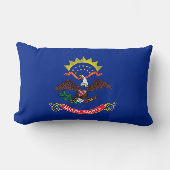 North Dakota State Flag Design Lumbar Cushion (Front)