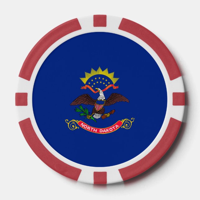 North Dakota State Flag Design Poker Chips (Front)