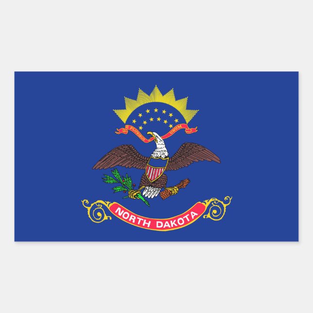 North Dakota State Flag Design Rectangular Sticker (Front)