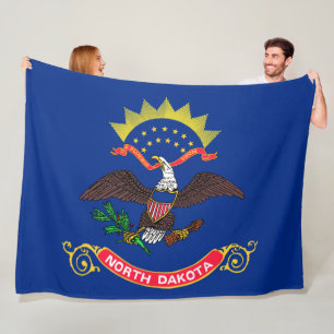North Dakota State Flag (North Dakotan) Fleece Blanket