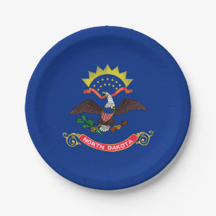 North Dakota State Flag Paper Plate