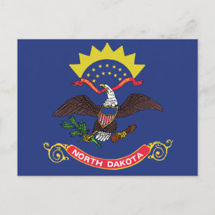 North Dakota State Flag Peace Garden Eagle Postcard