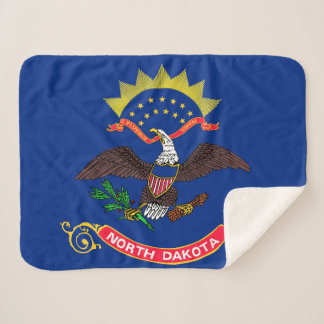 North Dakota State Flag Print Patriotic Sherpa Blanket