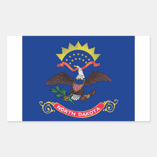 North Dakota State flag Rectangular Sticker (Front)