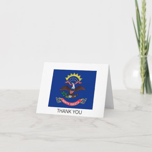 North Dakota State Flag Thank You Card (Front)