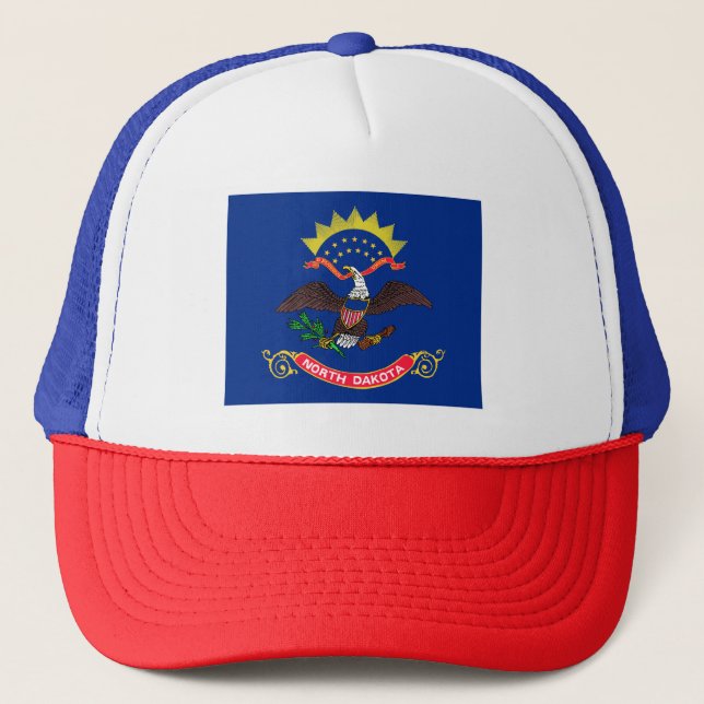 North Dakota State Flag Trucker Hat (Front)