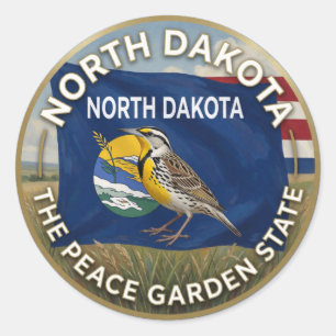 North Dakota State Pride ✦ Peace Garden Heritage Classic Round Sticker