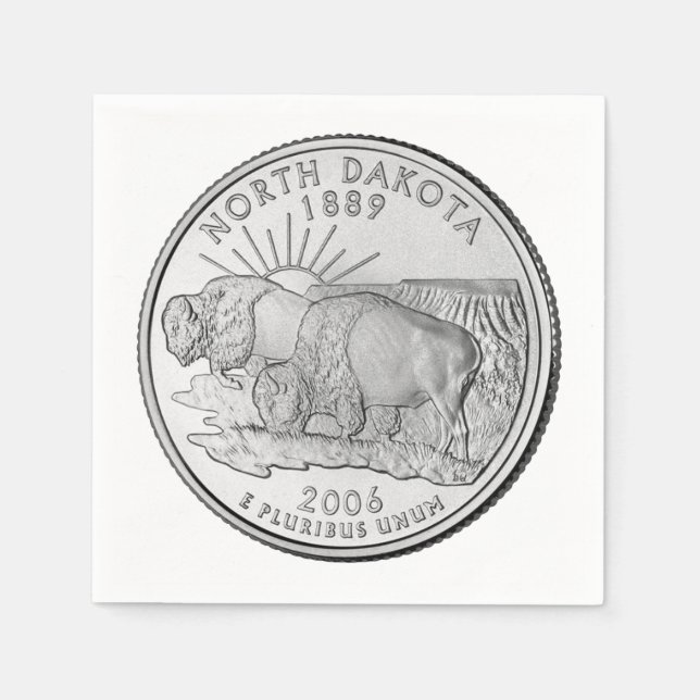 North Dakota State Quarter Napkin (Front)