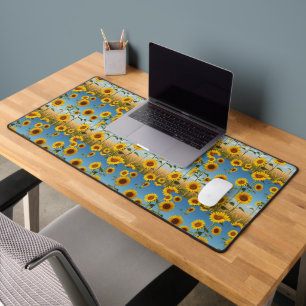 North Dakota Sunflower Prairie Sky - Open Plains Desk Mat