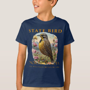 North Dakota Territory Bird Western Meadowlark T-Shirt