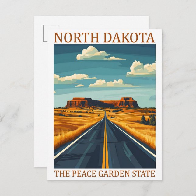 North Dakota the Peace Garden State USA Travel  Postcard (Front/Back)