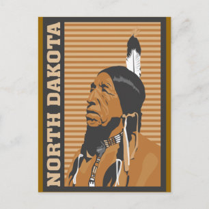 North Dakota Travel Design Postcard