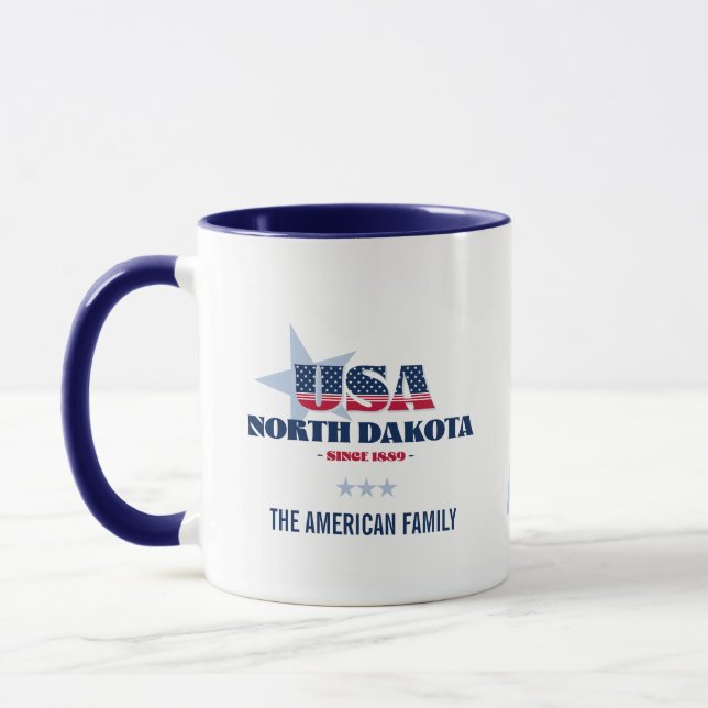North Dakota USA 1889 Personalised Mug (Left)
