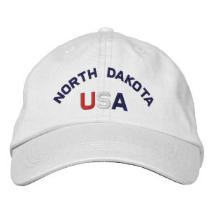 North Dakota USA Embroidered White Hat