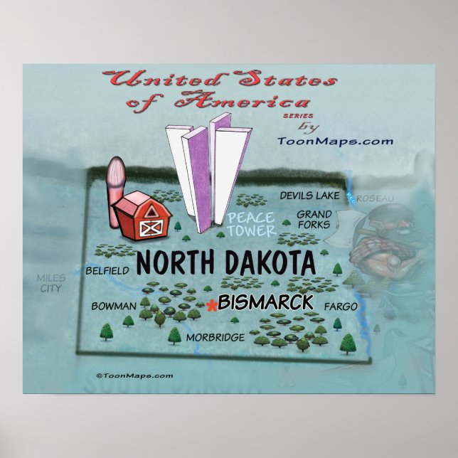 North Dakota USA Poster (Front)