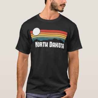 North Dakota Vintage Sunset 80s Retro Summer State T-Shirt