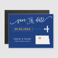 North Dakota Wedding Save the Date Card, Map