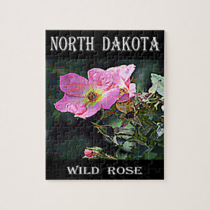North Dakota Wild Rose Jigsaw Puzzle