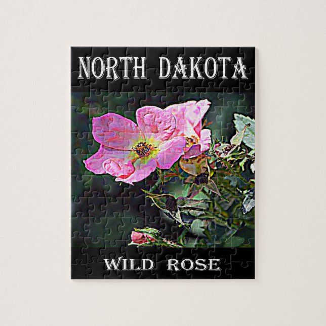 North Dakota Wild Rose Jigsaw Puzzle (Vertical)