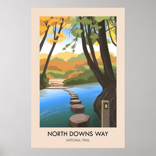 North Downs Way National Trail Travel Poster (Front)