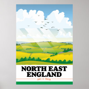 North East England travel poster. Poster
