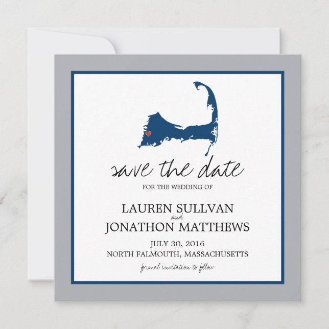North Falmouth Cape Cod Wedding Save the Date (Front)