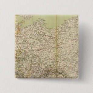North Germany Atlas Map 15 Cm Square Badge