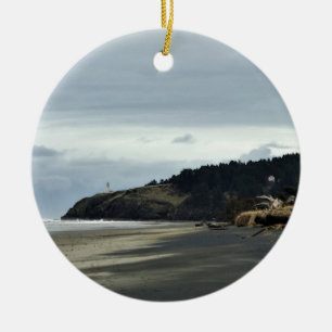 North Head Lighthouse, Cape Disappointment, WA Ceramic Tree Decoration