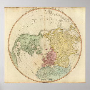North Hemisphere map Poster