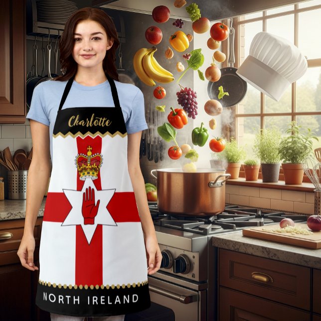 North Ireland Chefs Apron, Irish / Ulster Flag Apron (North Ireland Chefs Apron / patriotic, name)