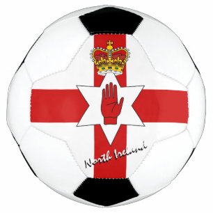 North Ireland Football & Irish Ulster Flag /Sports Soccer Ball