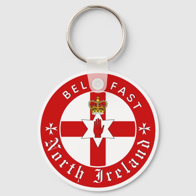 North Ireland Key Chain, Belfast, Ulster Flag Ring (Front)