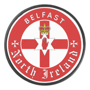 North Ireland puck, Belfast, Irish Ulster Flag Hockey Puck