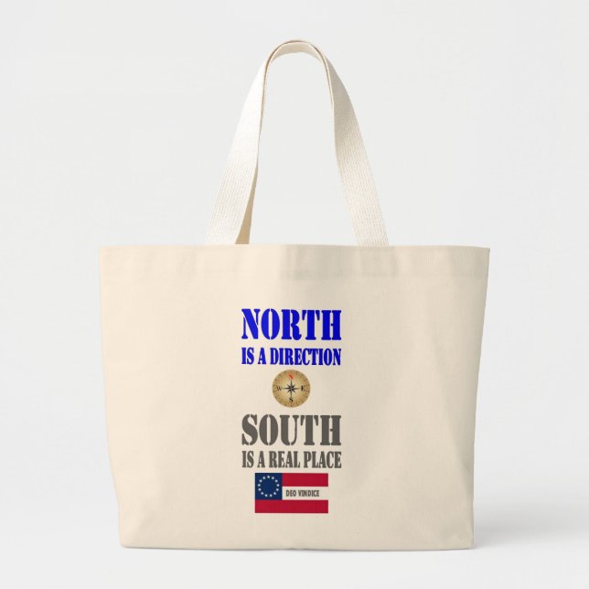 NORTH IS A DIRECTION LARGE TOTE BAG (Front)