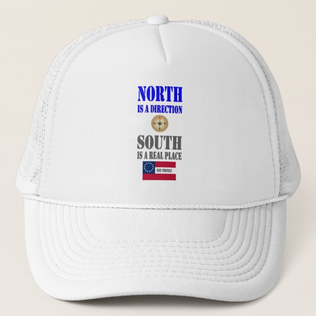 NORTH IS A DIRECTION TRUCKER HAT (Front)