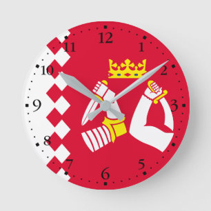 North Karelia Flag Round Clock