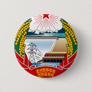 North Korea Coat Of Arms 6 Cm Round Badge