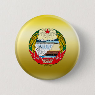 North Korea Coat of Arms 6 Cm Round Badge