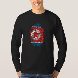 North Korea Country Flag Fingerprint DNA T-Shirt