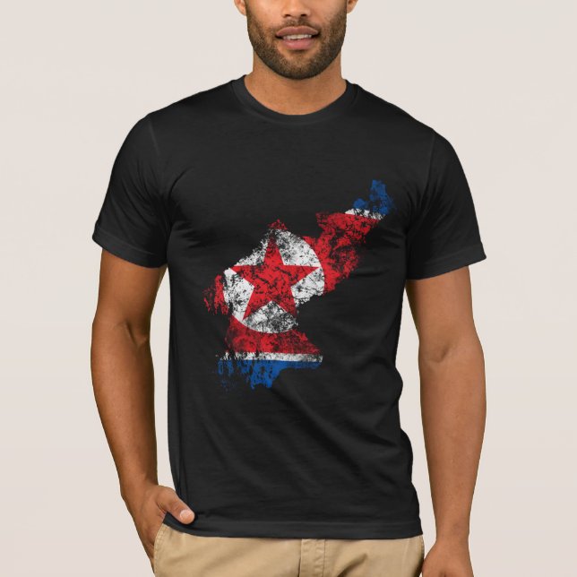 North Korea Distressed Flag T-Shirt (Front)