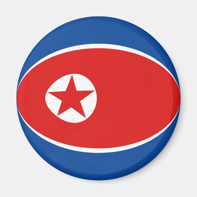 North Korea Fisheye Flag Magnet (Front)