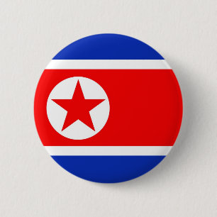 North Korea Flag 6 Cm Round Badge