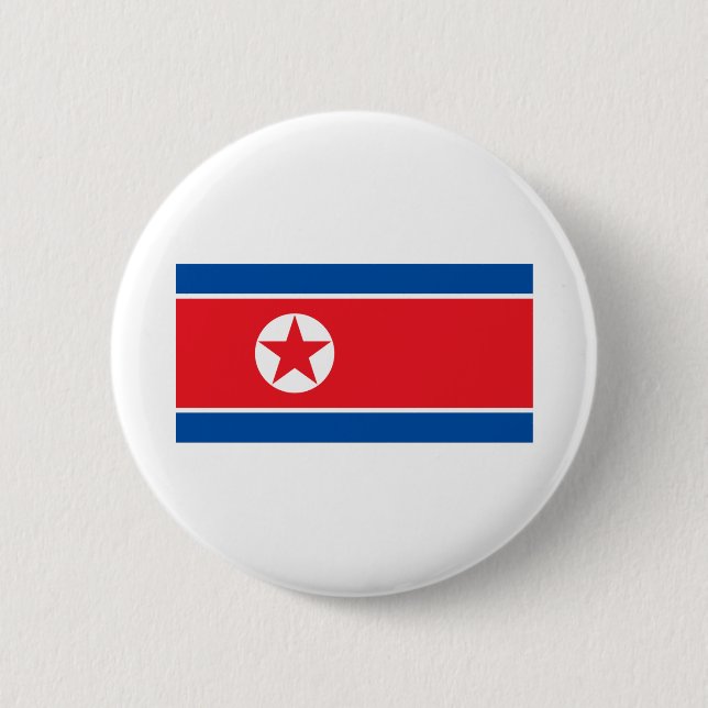North Korea Flag 6 Cm Round Badge (Front)