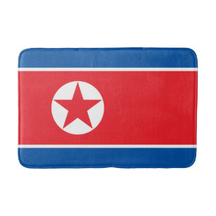 North Korea Flag Bath Mat