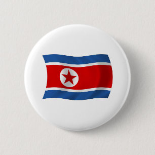 North Korea Flag Button
