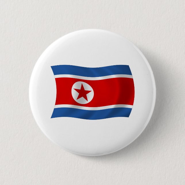 North Korea Flag Button (Front)