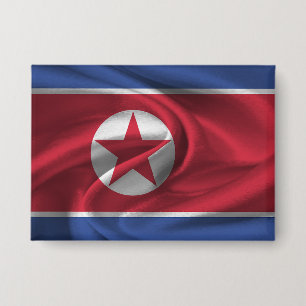 North Korea Flag Button